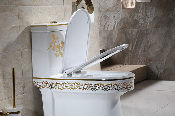 Mua Bồn cầu một khối bằng gốm hoa văn vàng xả kép 3L/6L sản xuất trực tuyến