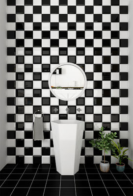 Mua Đen trắng 152x152mm gọn gàng gạch gốm cho phòng tắm sản xuất trực tuyến