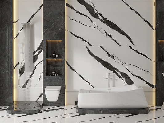 Mua Chất chống vi khuẩn màu trắng 1420x2700mm sàn nhà được đánh bóng đá mỏng cho nhà bếp và khách sạn sản xuất trực tuyến