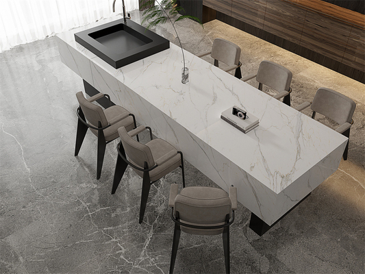 Mua Carrara chống trượt đánh bóng đá Sintered Slab cho phòng khách 1420x2700mm trắng sản xuất trực tuyến