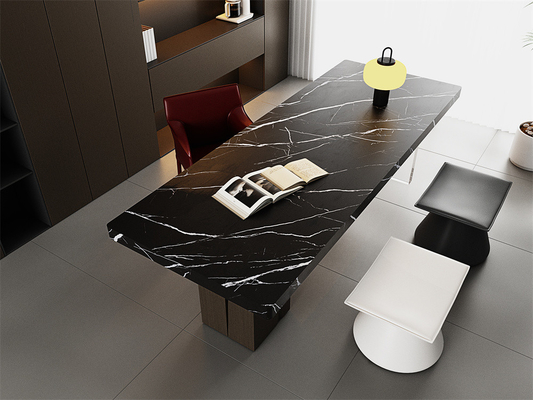 Mua Matt 1420x2700mm Slabs đá sintered đen cho phòng khách và bàn sản xuất trực tuyến