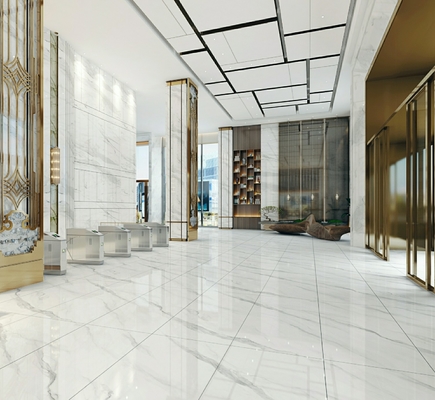 Mua Lớp sàn bên trong 900x1800x9mm chống trượt White Polished Glazed Porcelain Tile For Renovation And Decor sản xuất trực tuyến