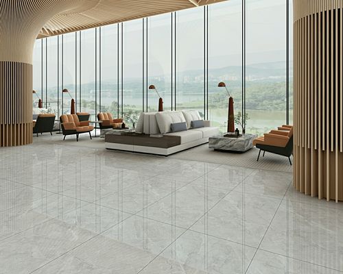 Mua Gạch Porcelain Tráng Men Mài Bóng Xám 900x1800mm 0.5% WA Chống Trượt sản xuất trực tuyến