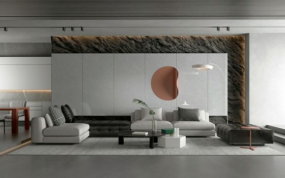 Mua Gạch Porcelain Tráng Men Mài Bóng 900x1800mm Chống Trầy Xước Màu Xám sản xuất trực tuyến