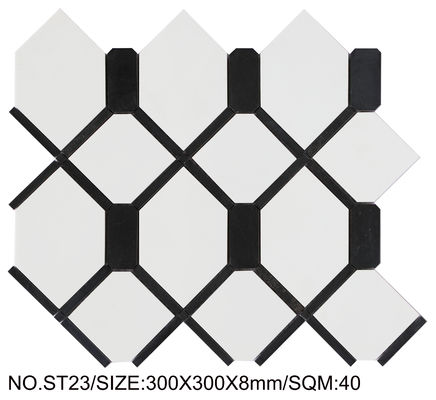 Mua Gạch Mosaic Đá Tự Nhiên Chống Trượt Trắng và Đen 300x300mm Dùng Cho Phòng Ăn và Phòng Khách sản xuất trực tuyến