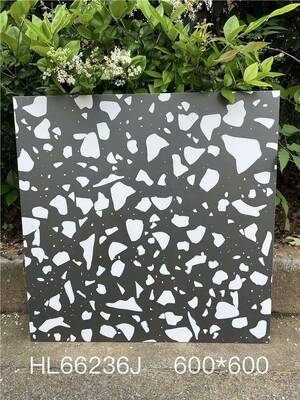 Mua Gạch Terrazzo Ceramic Lát Nền Trong Nhà 600x600mm Màu Đen Chống Trượt Loại AAA Dùng Cho Văn Phòng sản xuất trực tuyến