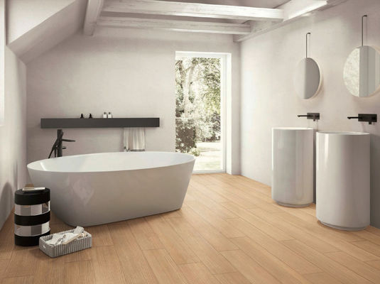 Mua Ngói hạt gỗ tự nhiên màu be SGS, W.A 0,05 Phần trăm 1200MM Chiều dài Gạch trang trí nội thất sản xuất trực tuyến