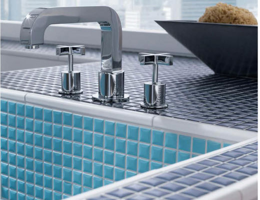 Mua Gạch khảm bể bơi 6mm bóng Gốm bầu trời xanh trắng 300x300mm sản xuất trực tuyến