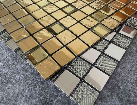 Mua Tiêu chuẩn ISO13006 Gạch trang trí trang trí chống ẩm mốc Tường kim loại mảnh vàng 6mm sản xuất trực tuyến