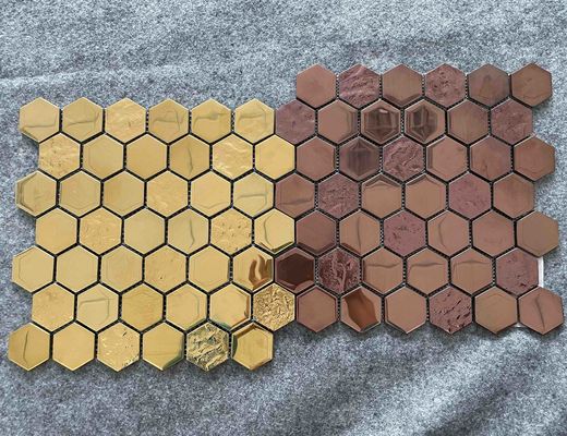 Mua Gạch men vuông 30x30cm, ISO13006 8mm Gạch ốp tường khảm hình lục giác Vàng nâu sản xuất trực tuyến