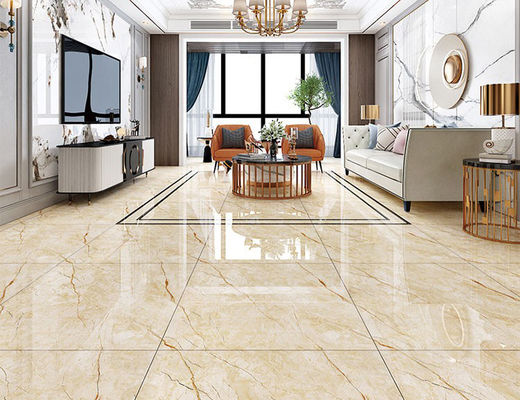 Mua 48kgs / Ctn Gạch lát sàn màu vàng 10mm Đánh bóng Trang trí bằng sứ tráng men In phun sản xuất trực tuyến