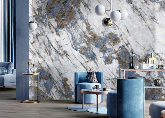 Mua Blue Sintered Stone Peacock Slab 1200x2400mm Thiết kế tường sản xuất trực tuyến