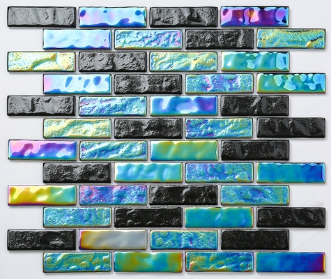 Mua Blue White Glossy Clay Mosaic Tiles 300x300mm AAA sản xuất trực tuyến