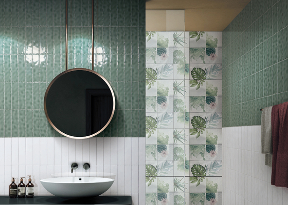 Mua Gạch ốp tường bên trong Harringbone Phòng tắm Gạch lát màu xám 50x200mm sản xuất trực tuyến
