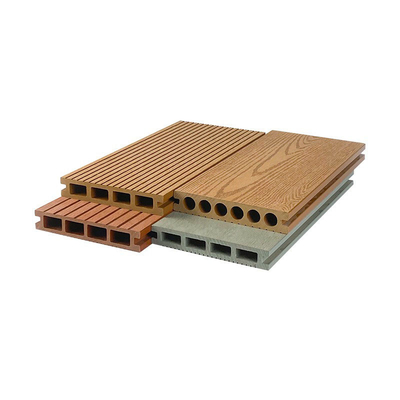 Tấm ván sàn WPC 152x23mm Tấm ván sàn bên ngoài cho vật liệu xây dựng Tấm ván sàn lỗ tròn rỗng