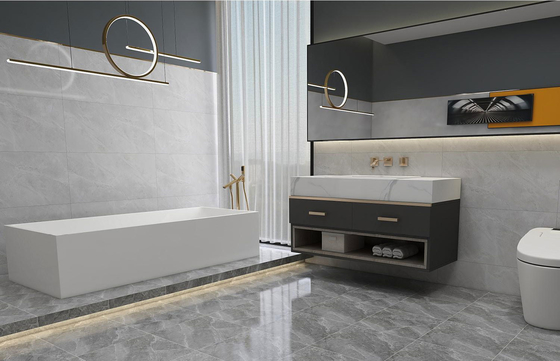 Marble Look Gray Indoor Ceramic Rustic Tile 400x400mm Cho phòng ăn và sàn bền cho ban công