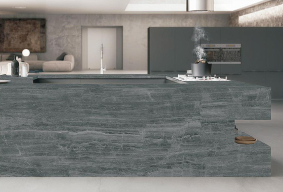 Mây màu xám Sintered Stone Slabs Bàn bếp Bàn bếp toàn thân đất sét cách nhiệt
