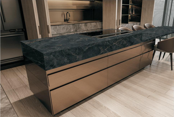 Màu đen 800x2600x12mm Slabs đá Sintered Bàn lớn Bàn trên Bàn TV Matte nền Bàn sàn tường