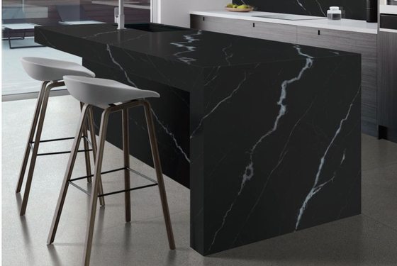 Chống trầy xước AAA Slabs đá sintered 800x2600x12mm Matte Phantom Black Table Top lớn