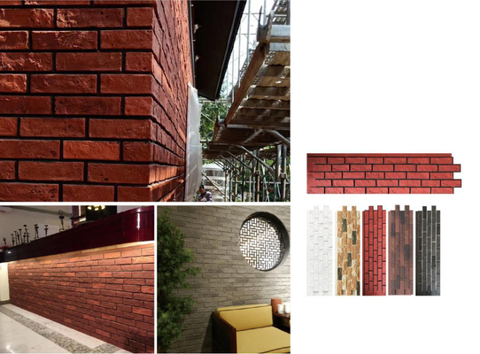 Đỏ 1160x300x25mm đá văn hóa gạch đồ cổ gạch trang trí đá PU trong nhà và ngoài trời
