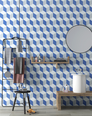 Gạch thô mộc Ceramic trắng và xanh 200x200mm dùng cho sàn trong nhà