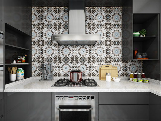 Beige và Blue Antibacterial Ceramic Rustic Tile 200x200mm