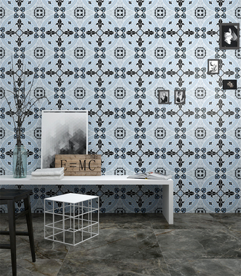 Gạch men thô mộc 20x20cm màu xanh dương dùng cho sàn nhà trong nhà