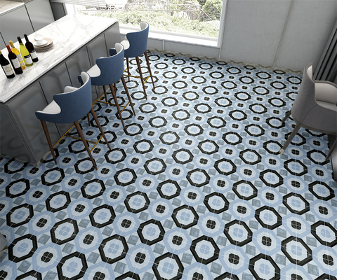 Không mờ 200x200mm Bức tường gạch gạch gạch gạch và sàn xanh cho phòng khách và nhà bếp