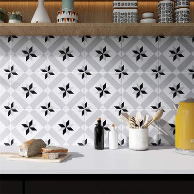 Xám và đen 200x200mm trang trí tường nội thất gạch gạch gạch cho phòng khách và phòng ngủ