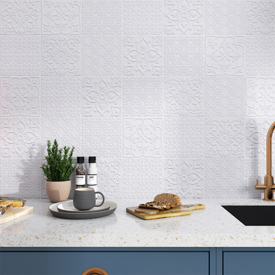 Gạch gạch trắng tuyệt đẹp 20x20cm cho ban công và gạch tường thân thiện với môi trường cho phòng khách 4 phong cách