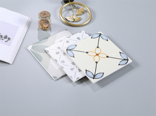 Đẹp Beige And Blue 20x20cm Đồ gạch lửa Bức tường nội thất hoa gạch cho ban công và phòng ngủ 4 phong cách