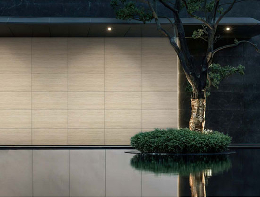 Đá vôi màu vàng nhạt Antique Curtain Wall Porcelain Tiles 600x1200mm For Courtyard