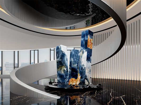 Blue Luxury 1420x2700mm Slabs đá mịn Sintered cho khách sạn và phòng khách
