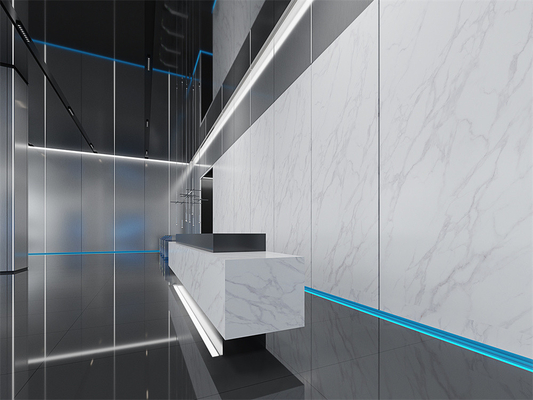 Bầu trắng Matt sàn nội thất 1420x2700mm Carrara Sintered Stone Slabs cho văn phòng