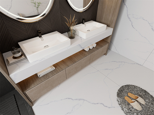 Tấm đá nung kết Carrara mờ lát sàn nội thất chịu axit cho phòng ăn 1420x2700mm