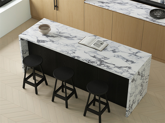 Trà trắng 1600x3200mm sơn mài porcelain Sintered Stone Slab cho văn phòng chống axit