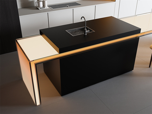 Black Matte Sintered Stone Slab 1600x3200mm cho trang trí nội thất