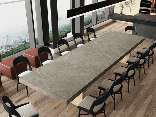 Màu Xám Matt 1600x3200mm Đồ xốp thủy tinh Sintered Stone Slab And Antibacterial Indoor Tiles Cho Thiết kế Văn phòng