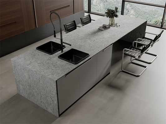 Màu xám nhạt 1600x3200mm Matt Sintered Stone Slab