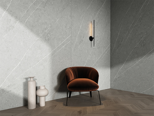 Xám Matt 1600x3200mm sàn chống vi khuẩn Sintered đá slabs cho phòng khách