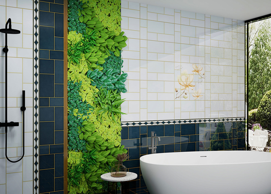 Kiểm tra nước 30x60cm gạch gốm trang trí và gạch tường trong nhà cho phòng tắm màu xanh