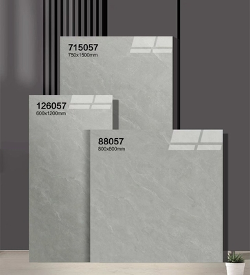 Marble Look Đá gốm mịn và màu xám 750x1500mm Đá sàn thanh lịch cho phòng khách và phòng tắm
