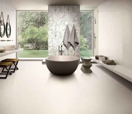 Beige 750x1500mm Lớp gạch sàn nội thất và W.A 0.5% chống vi khuẩn gạch sứ kính mềm cho nhà hàng và trung tâm mua sắm