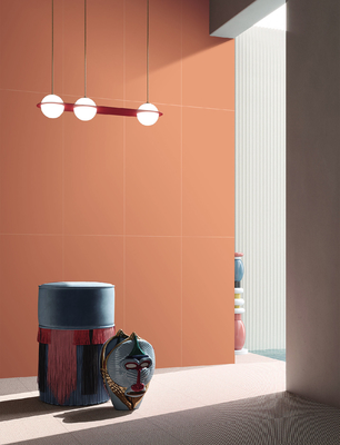 Màu cam tường trong nhà Matt Soft Glass Porcelain Tile And Anti-Slip Tiles cho trang trí phòng ngủ