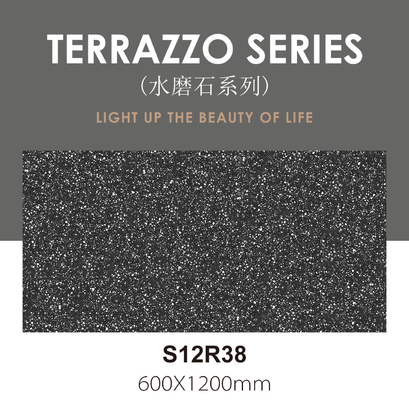 Chất chống vi khuẩn 600x1200mm Xám tối Terrazzo sàn trong nhà Baby Face Gạch sứ cổ cho phòng ăn