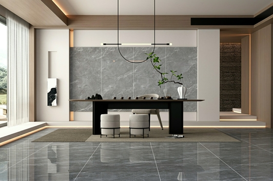 W.A hiện đại 0,5% chống trầy xước màu xám bên trong tường và sàn đồ sứ kính gạch mịn 900x1800x9mm cho trang trí và nhà hàng