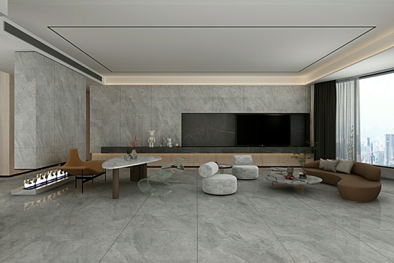 Màu xám trang nhã bên ngoài tường và sàn trong nhà 900x1800x9mm thủy tinh mài porcelain gạch cho cải tạo và dự án