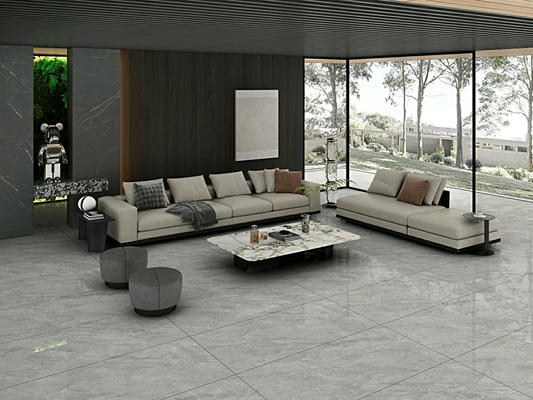 Gạch Porcelain Tráng Men Mài Bóng Màu Xám 900x1800x9mm Dùng Cho Tường Trong Nhà