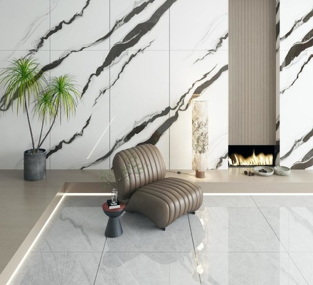 Lớp gạch sứ thủy tinh không trượt và Carrara trắng 900x1800x9mm sàn nội thất và gạch tường cho trang trí và văn phòng