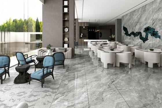 Xám đá cẩm thạch nhìn mịn kính gốm sứ gạch và 900x1800x9mm bên trong sàn gạch cho nhà bếp và phòng khách